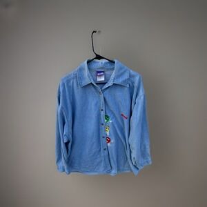 Vintage M&M's Denim Shirt XXL Mars Candy Characters Embroidered Freeze Brand